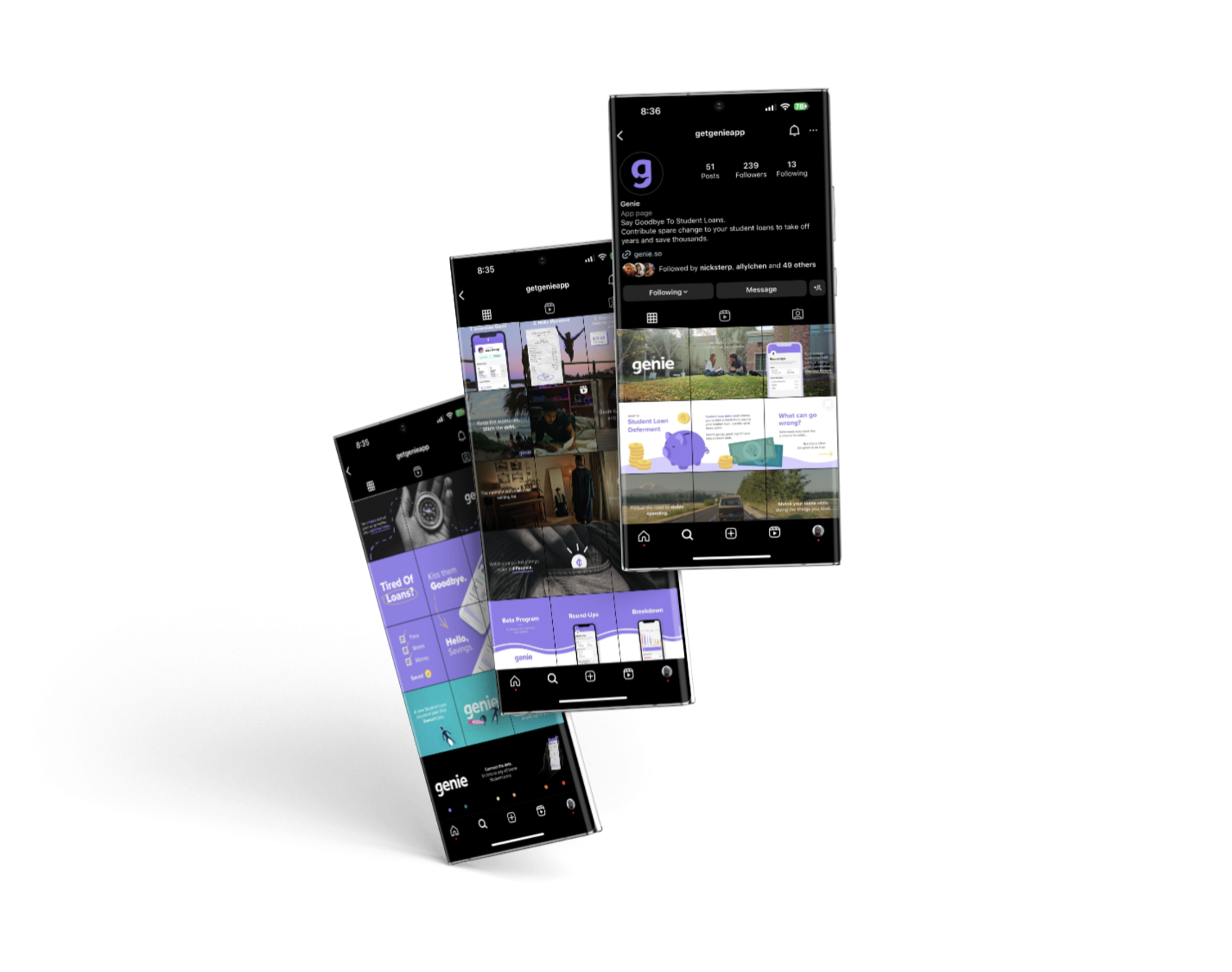 Genie app screen system